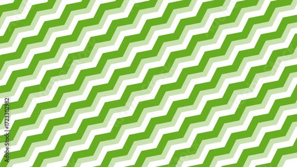Fototapeta Green and white diagonal wavy background. Seamless pattern with beautiful ornament decor. Wallpaper for something.	
