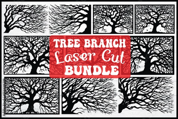 Fototapeta Tree Branch Laser Cut Panel Bundle