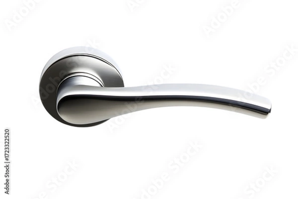Fototapeta Aluminium door handle isolated on transparent background, PNG
