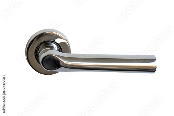 Fototapeta Aluminium door handle isolated on transparent background, PNG