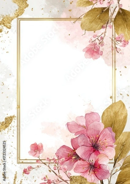 Fototapeta Wedding invitation frame design,