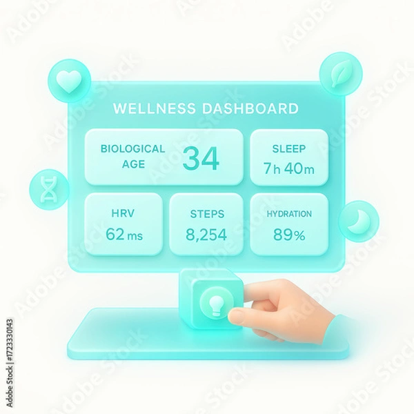 Fototapeta Interactive Wellness Dashboard Displaying Key Health Metrics for Personal Wellbeing Tracking