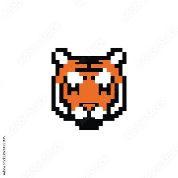 Obraz pixelate tiger logo design