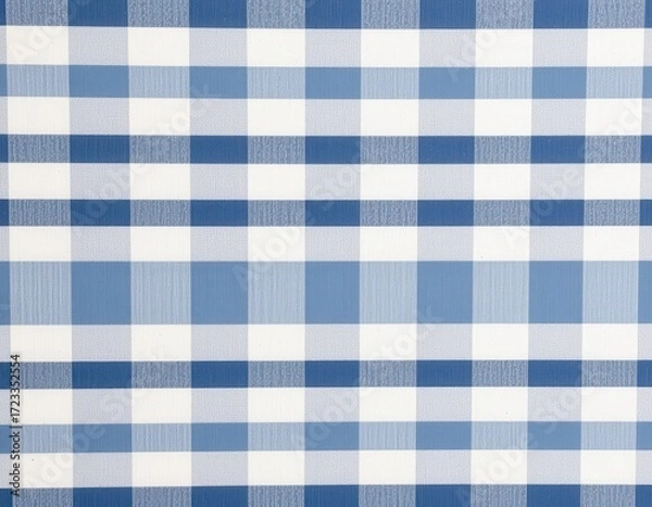 Fototapeta Blue and White Checkered Pattern Fabric for Stylish Design Projects