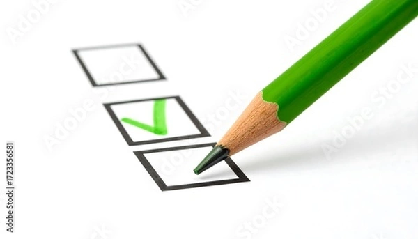 Obraz Checklist with green checkmarks