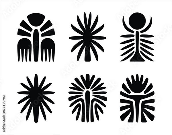 Fototapeta Abstract silhouette shape isolated on white background