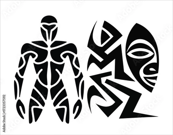 Fototapeta Abstract geometric shape silhouette isolated on white background