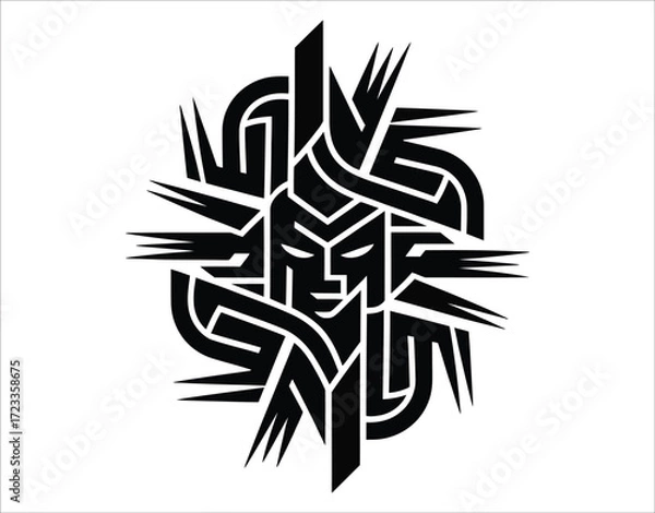 Fototapeta Abstract silhouette design isolated on white background