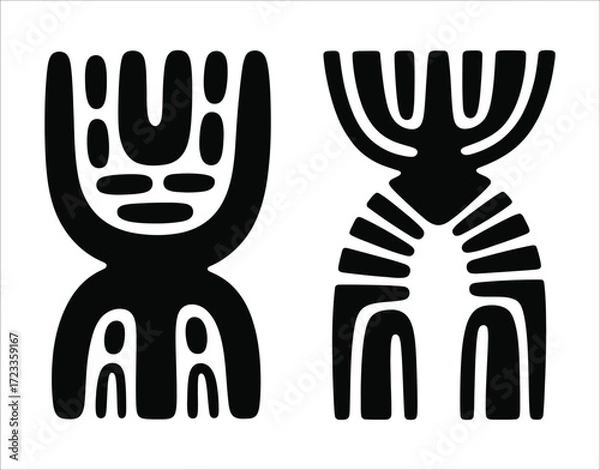 Fototapeta Abstract silhouette design isolated on white background