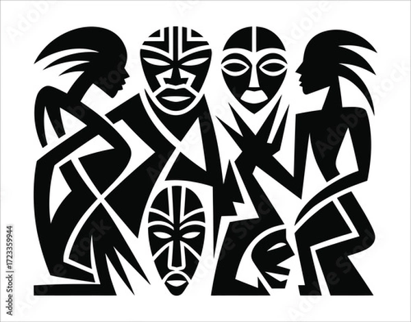 Fototapeta Abstract geometric silhouette isolated on white background