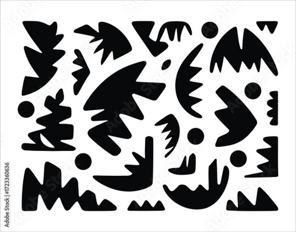 Fototapeta Abstract silhouette design isolated on white background