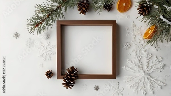 Fototapeta Seasonal Fall Background — Blank Frame Surrounded by Natural Elements