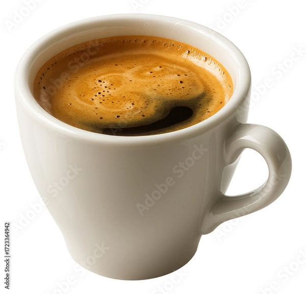 Fototapeta Dark espresso shot in a demitasse cup with a thick crema layer on top.