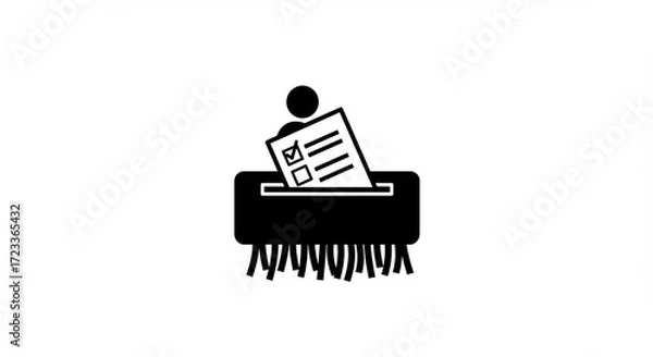 Fototapeta Confidential document being shredded, representing data security and privacy concerns