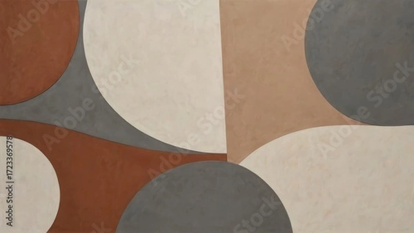 Obraz Abstract Geometric Shapes in Earthy Tones for Modern Decor