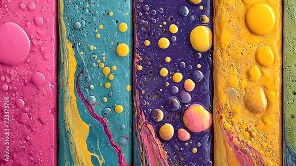 Fototapeta Abstract liquid paint spheres design high resolution picture