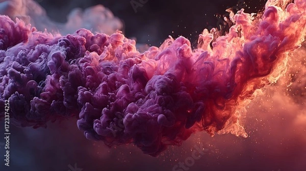 Fototapeta Abstract purple red smoke cloud artwork high resolution image