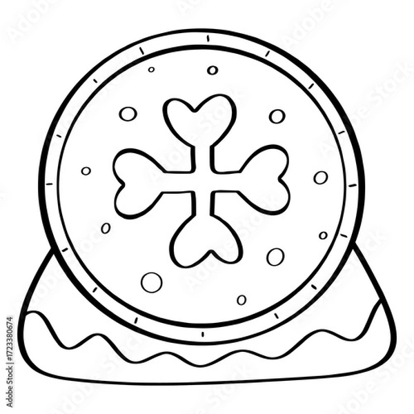 Obraz Isolate Christmas snowflake for Christmas icon, sticker or label and coloring.