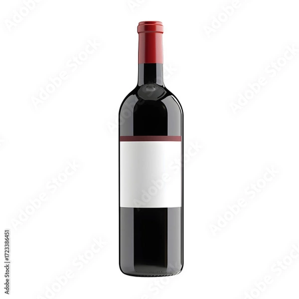 Obraz Elegant Red Wine Bottle with Blank Label for Customization