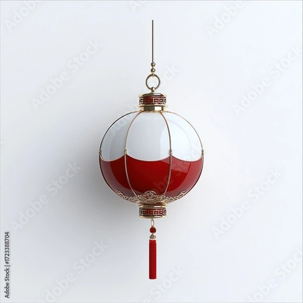 Fototapeta Chinese Lantern: This image showcases a traditionally designed Chinese lantern, embodying elegance and cultural significance.