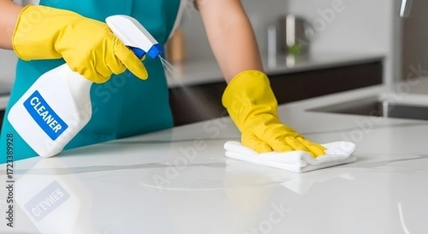 Obraz Cleaning Kitchen Countertops A Step-by-Step Guide