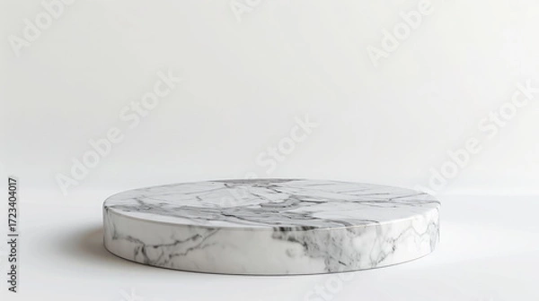 Fototapeta marble, podium, white, background, backdrop, object photo, stone, texture, material, natural, gray, veins, mineral, empty space, blank, pedestal