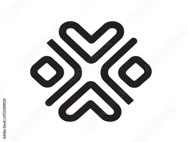 Fototapeta Essential Core Values Symbol in Elegant Minimal Vector Line Artwork