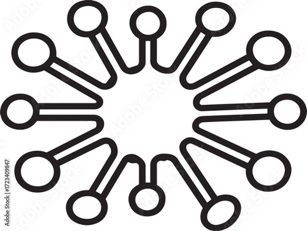 Fototapeta Coronavirus Symptoms Icon in Clean Minimalist 2D Vector Artwork