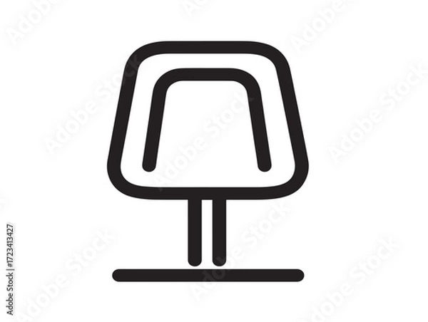 Fototapeta Modern Coworking Space Symbol in Stylish Minimal Vector Line Artwork
