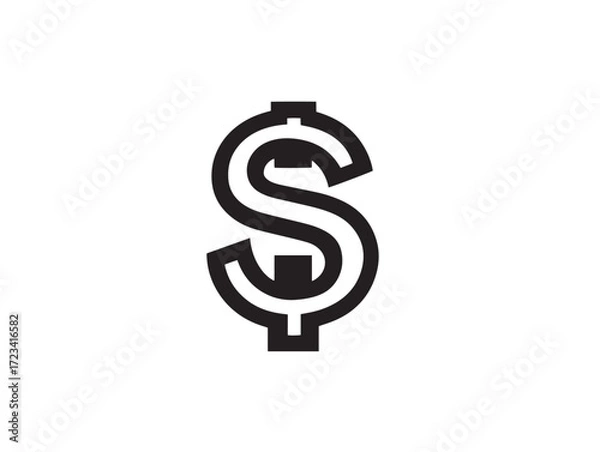Fototapeta Stylish currency symbol icon in modern vector artwork