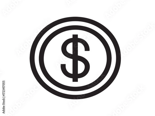 Fototapeta Beautiful clean 2D currency icon in vector format