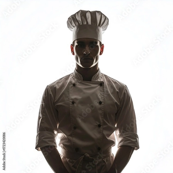 Obraz Chef silhouette against white