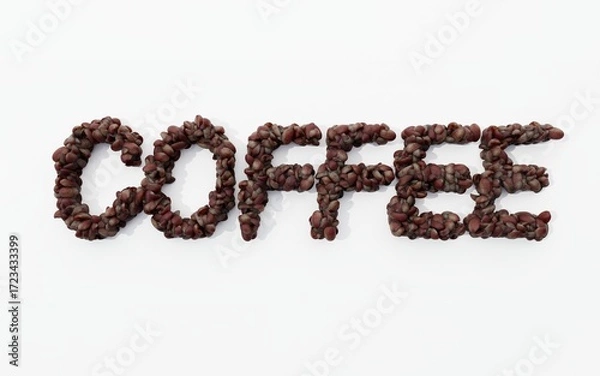 Obraz The Word 'COFFEE' Spelled with Roasted Coffee Beans