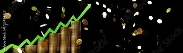 Fototapeta Modern Smartphone with Neon Graph Symbolizing Fintech, Crypto Trading, and Innovative Business Finance 3D Rendering