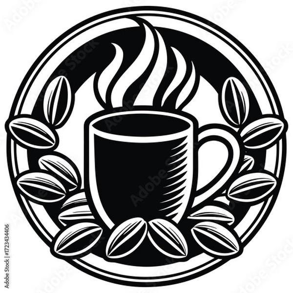 Obraz Coffee Mug Icon Flat Vector Illustration