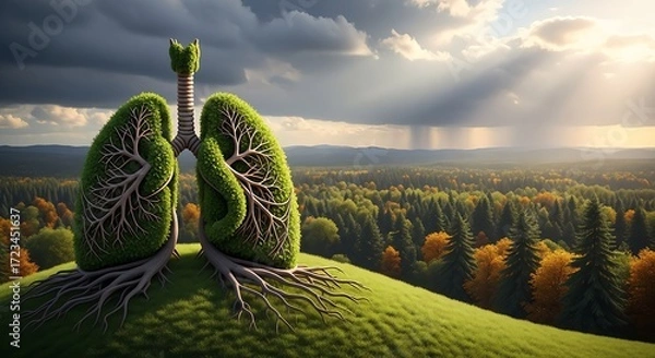Fototapeta green lungs symbolizing nature's breath of life