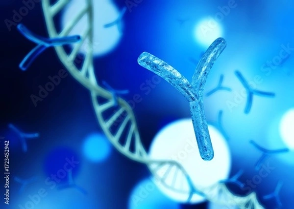 Obraz antibodies, immunoglobulins, DNA,
3D rendering