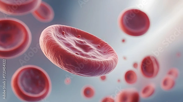 Fototapeta Red blood cells in a vein