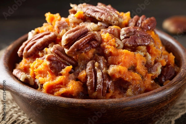 Obraz Sweet Potato Casserole with Pecan Topping