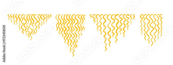 Fototapeta Instant pasta pattern Vector noodle crayon symbol