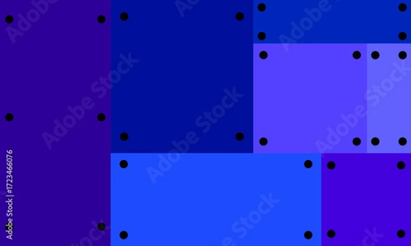 Obraz Abstract Geometric Background with Blue Gradient Squares and Black Dots