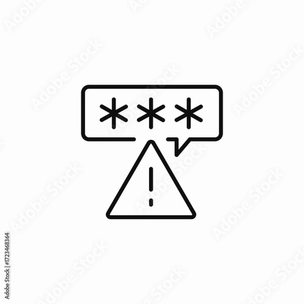 Obraz password warning triangle icon sign vector