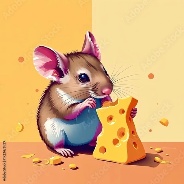 Obraz mouse with cheese