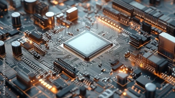 Fototapeta capacitor integrating semiconductor diagram style