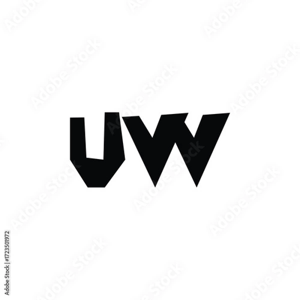 Fototapeta UW monogram logo design letter text name symbol monochrome logotype alphabet character simple logo