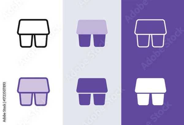 Fototapeta Yogurt icon. Yogurt packaging symbol in 4 styles - solid, outline, flat, duotone.
