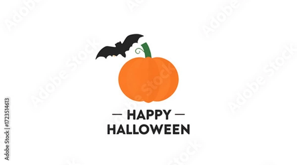 Obraz Happy Halloween bat pumpkin design