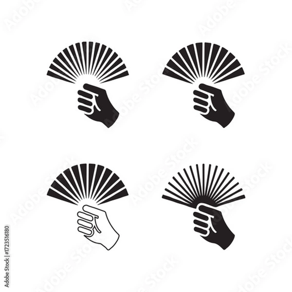 Obraz Hand Fan Solid Fashion Design Set