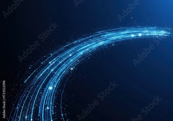 Fototapeta Abstract Glowing Blue Data Arc