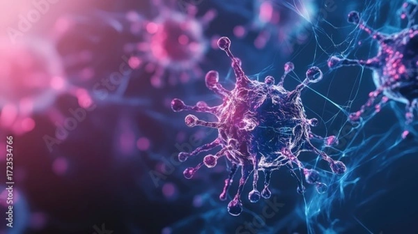 Fototapeta pathogens immune system network holographic projection